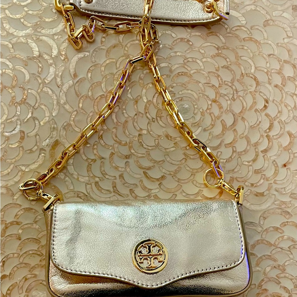 Tory Burch Gold Clutch Bag